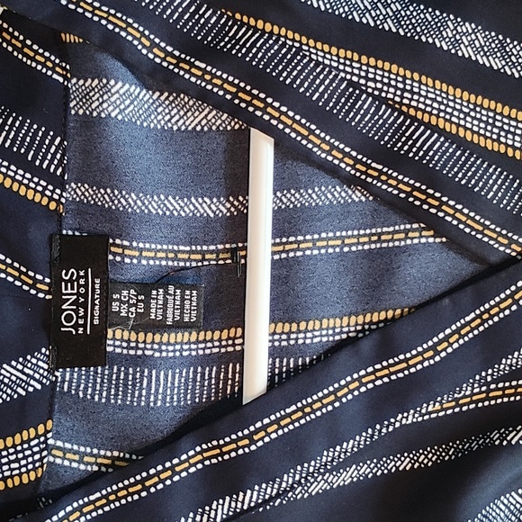 jones New York Blue Striped Blouse Size Small - Picture 7 of 9